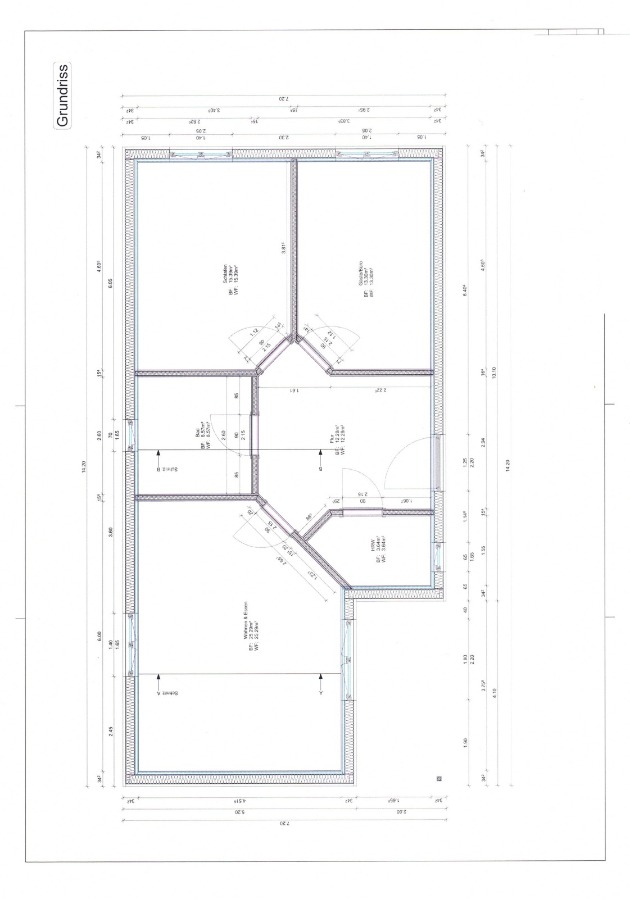 Grundriss Malchin Haus Neuer Bungalow - Einbauk�che - Terrasse - Carport - Grundst�ck....